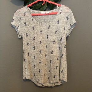 Pineapple Print Preppy Top
